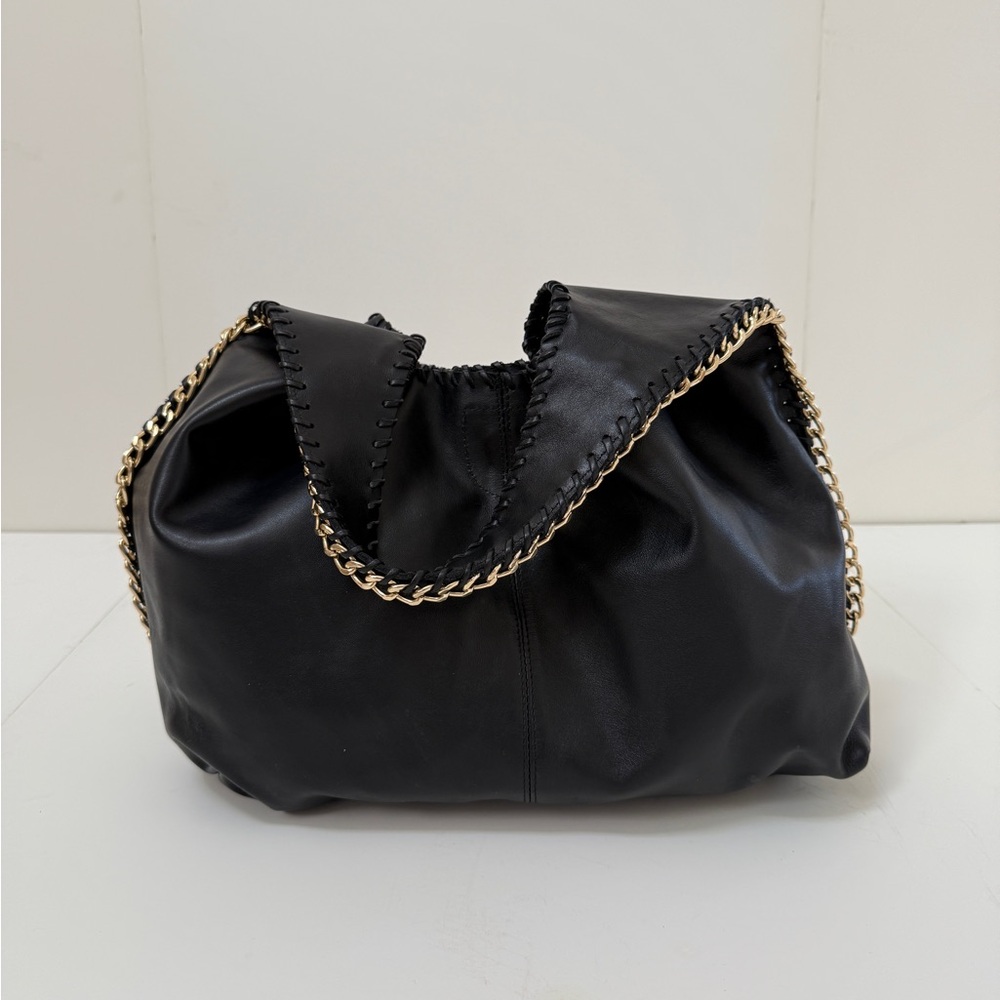 Black Leather Chain Bag